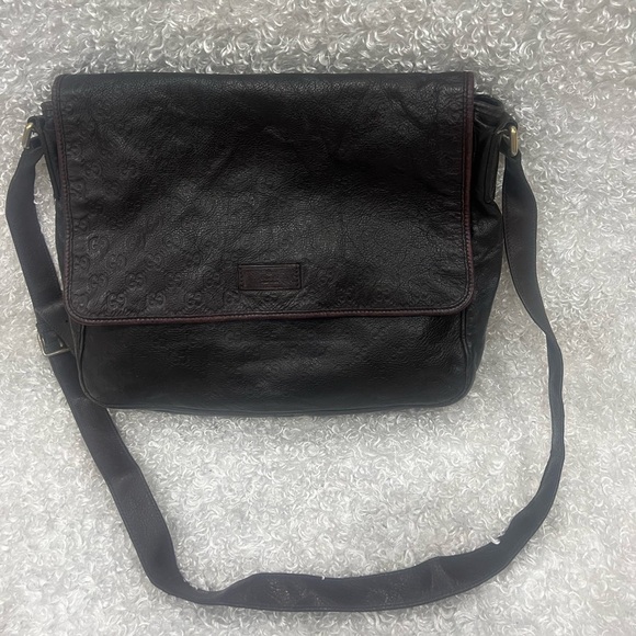 Gucci Guccissima Burgundy Crossbody Bag